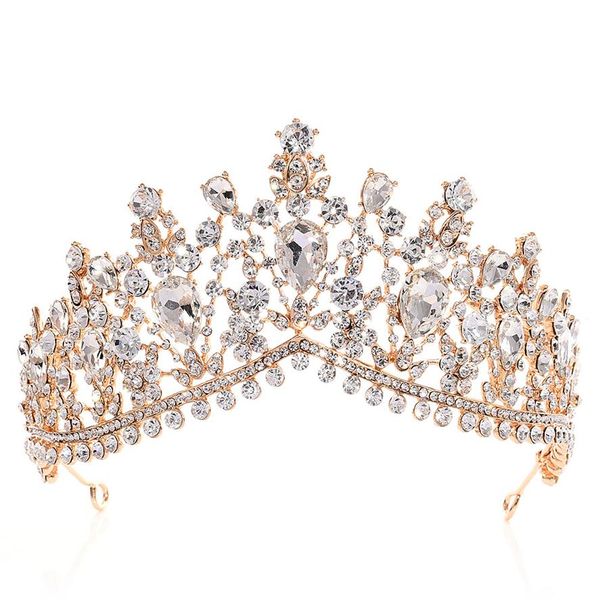 Luxo strass tiara coroas de cristal acessórios para o cabelo nupcial casamento headpieces quinceanera pageant baile rainha tiara princesa cr260b