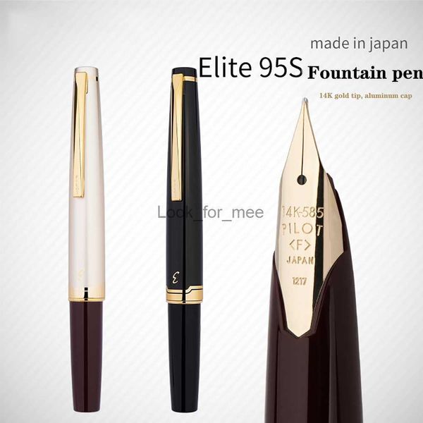 Penne stilografiche New Japan PILOT Penna stilografica Punta in oro 14K 95s Elite 95 ° anniversario Design tascabile inciso Penna dorata portatile Cartoleria di fascia alta HKD230904