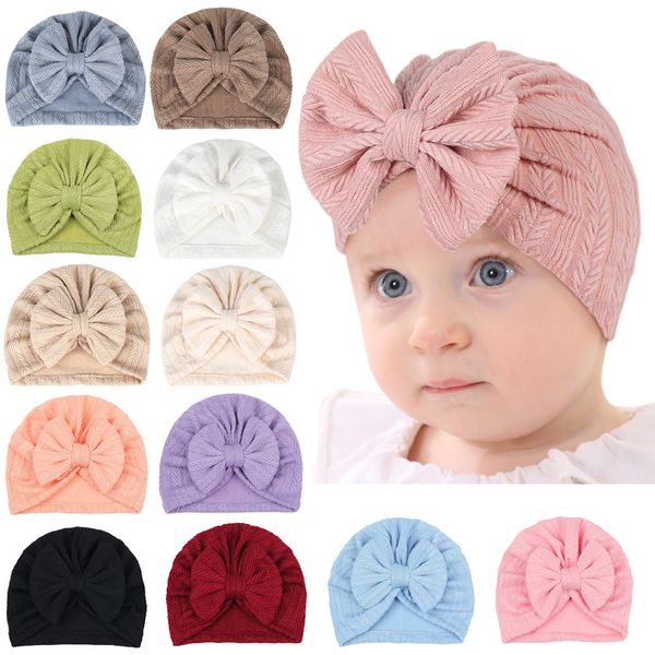 Bebê fetal chapéu bebê recém-nascido algodão hairband cor sólida grão de trigo arco boné crianças chapéus indianos manter quente hairbands headwear das crianças