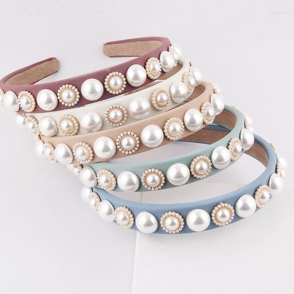 Haarspangen Kleine Perlenstirnband Koreanische Mode Gehorsame dünne Streifen aus Milchseide Einfaches Band Damen Haarzubehör 919