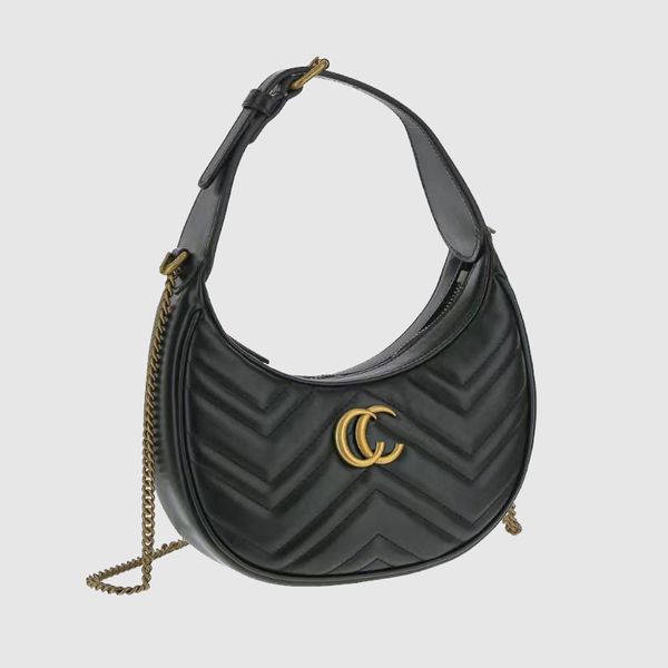 Versatile Ophidia Leather crescent shoulder bag with Large Capacity - Designer Handbag for Fashionable Messenger Style in Black and Brown (04)