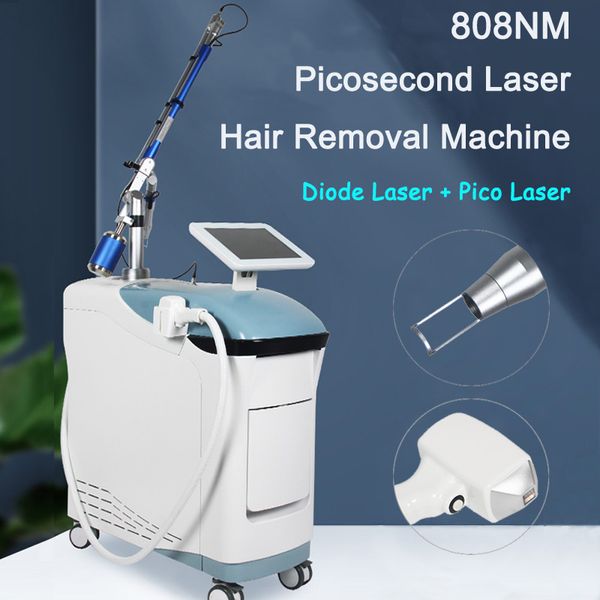 Venda Quente 2 em 1 laser de diodo 808nm remoção do cabelo pico picosegundo laser remoção da tatuagem da pele resurfacing máquina de remoção permanente