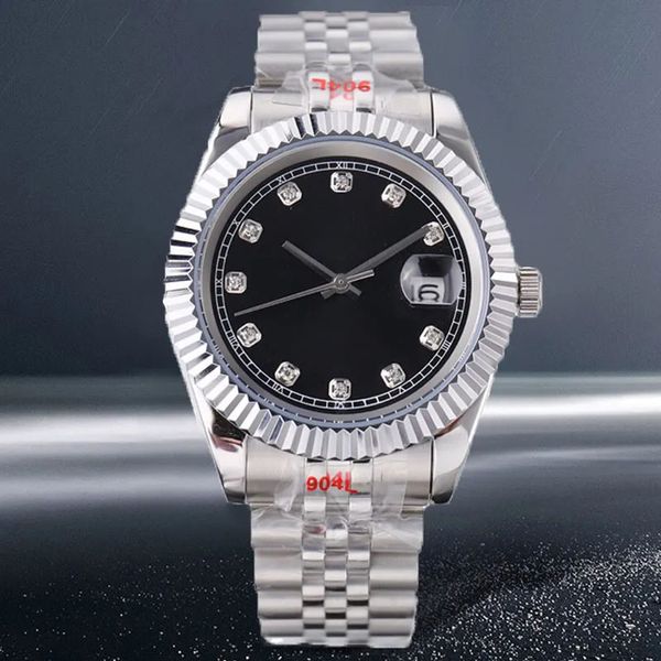 Elegante schwarze Zifferblatt Silber Uhren Edelstahl Uhr Datum Designer Damenuhr Automatikwerk 31mm 36mm 41mm Damen 28mm Armbanduhr 2813 Uhrwerk