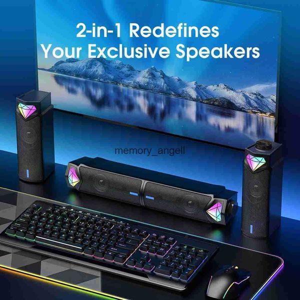 Alto-falantes portáteis ONIKUMA Alto-falante sem fio combinável com luz RGB Caixa de som portátil compatível com Bluetooth com microfone interno Home Theater HKD230904