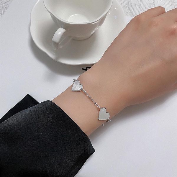 Charme pulseiras coreano moda coração forma para mulheres casal pulseira pulseras mujer 2023 para parejas jóias de luxo