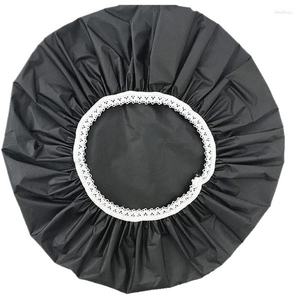 Ensemble d'accessoires de bain, bonnet de douche étanche, cheveux élastiques (noir), 1 pièces