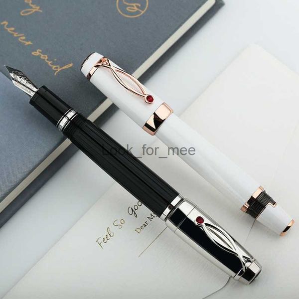 Fountain Pens Majohn X1 Reçine Geri Çekilebilir Çeşme Kalemi Beyaz / Siyah Mürekkep Kalem Iridyum 0.38mm Nib Kısa Yazma Hediye Ofis Kırtasiye HKD230904