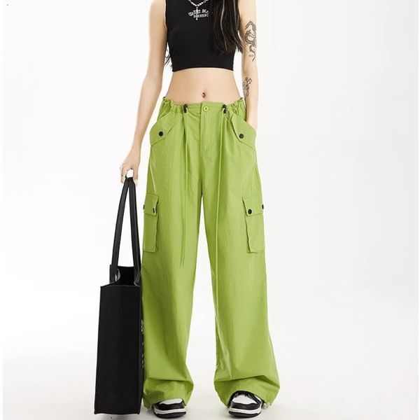 Calças femininas s abacate verde geral verão americano hiphop dança calças cintura alta pernas largas casual secagem rápida sweatpants 230901