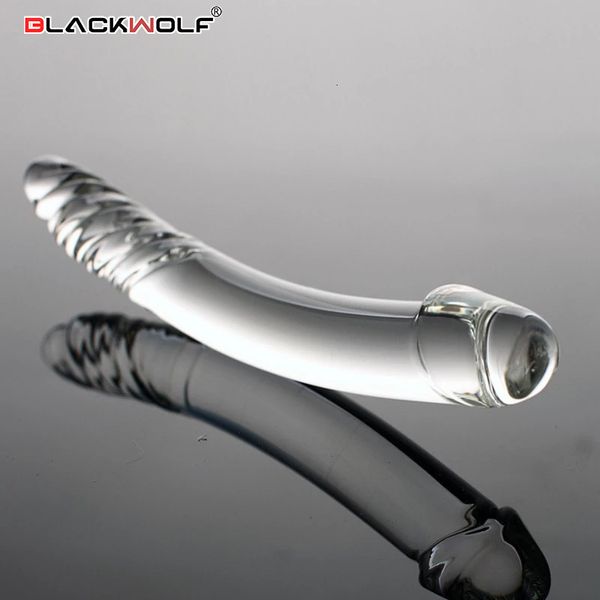 Cuecas calcinha preto lobo vidro vibrador artificial pênis falso com cristal anal butt plug g spot masturbação adulto brinquedos sexuais para mulheres 230901