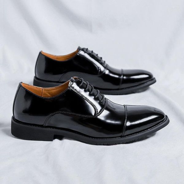 Kleid Schuhe Luxus Designer Männer Schwarz Vintage Formale Business Leder Arbeitsanzug Hochzeit Oxfords Spitzschuh