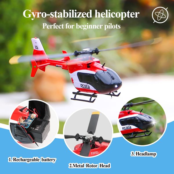 ElectricRC Aircraft C159 EC135 Масштабируемый 24G 4-канальный радиоуправляемый вертолет для взрослых Профессиональный гироскопически стабилизированный один клик Круговой полет Взлет и посадка 230901