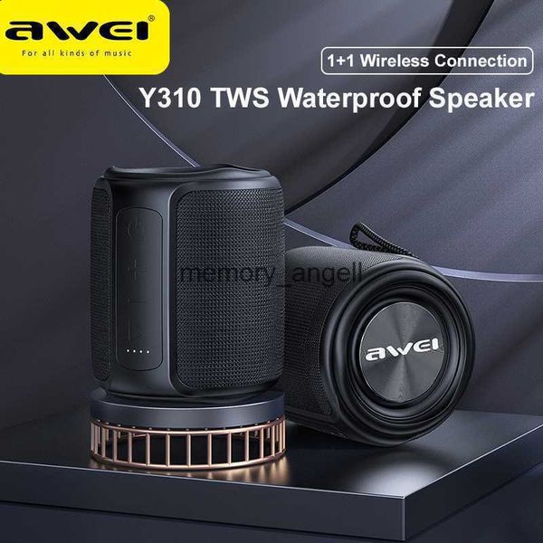 Alto-falantes portáteis Awei Y310 TWS Alto-falante Bluetooth à prova d'água Poderoso som baixo Mini à prova d'água Surround Caixa de som estéreo com suporte para cartão TF HKD230904