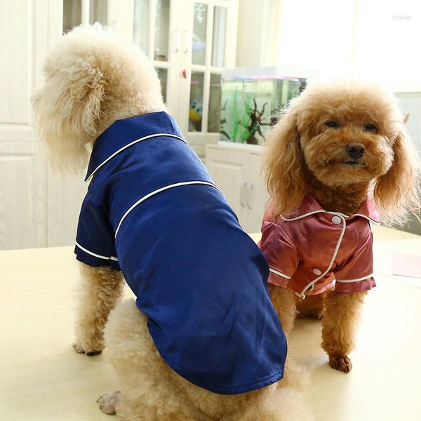 Abbigliamento per cani Pigiami per animali domestici Vestiti Comodi camicie di seta Indumenti da notte Abbigliamento per Chihuahua Cani di piccola taglia Gatti Indumenti da notte XS-XXL