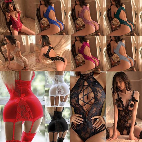 Outras calcinhas S-4XL Roupa interior Mulher Sexi Bodysuit Lingerie Sexy Erótico Porn Undergarment Sexual Sepwear Plus Bra Aberto Crotch Whosa230k