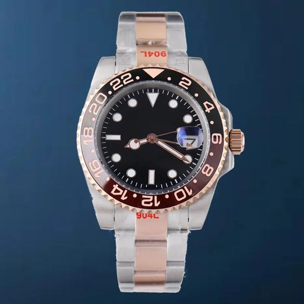 Mens Watch Glide Lock Lüks Seramik Çerçeve Safir Mekanik Denizaltı Saatleri 904L Çelik Dalış Kılkalanmaları Safir Ayakkar RLX Saatler Montre Noel Hediyesi