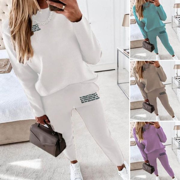 Kadınlar iki parçalı pantolon 2 adet/set şık sweatshirt eşofman