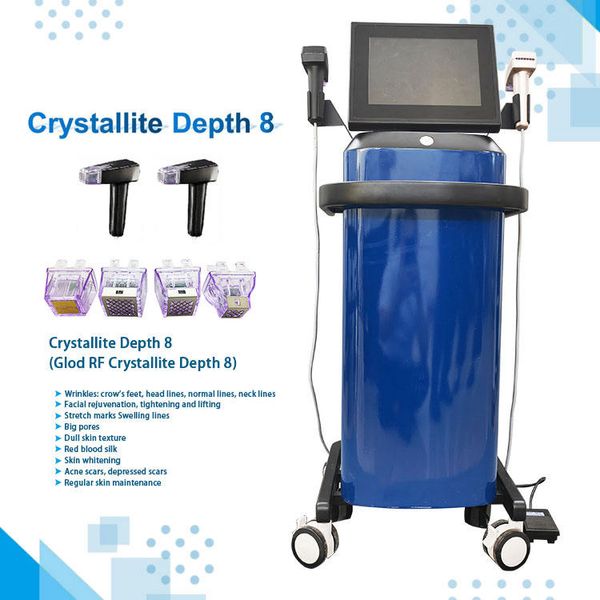 Nuova macchina per il rafforzamento della pelle professionale Crystallite Depth 8 Radio Frecuencia Face RF Repair Cicatrici e stringere il ringiovanimento della pelle Rf Skin Lifting Machine