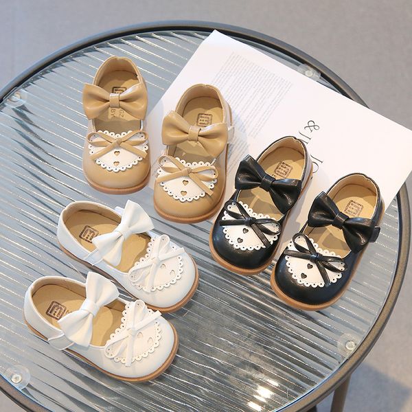 Bebê meninas sapatos princesa único sapatos para menina crianças moda casual arco sapatos de plutônio tamanho 16-30