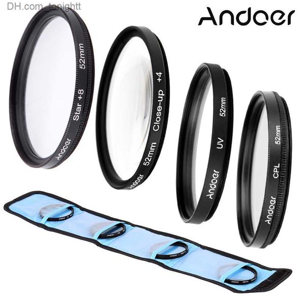 Filter Andoer 52 mm UV + CPL + Nahaufnahme + 4 + Sterne 8-Punkt-Filter Zirkularfilter-Kit Zirkularpolarisatorfilter für Nikon Pentax DSLR Q230905