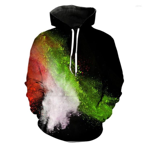 Hoodies masculinos outono moletom poeira respingo tie dye padrão impressão 3d engraçado streetwear harajuku pulôver hip hop jaqueta masculina agasalho