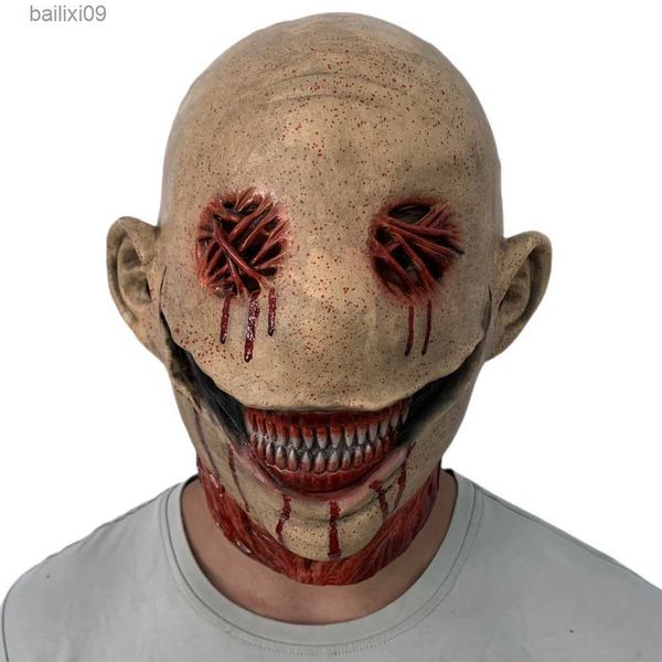 Máscaras de festa assustador assassino máscara assustador diabo cabeça cheia máscara de látex horror demônio halloween horror monstro cosplay máscaras t230905