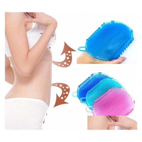 Spazzole da bagno Spugne Scrubber Wholeanti Cellite Guanti per la schiena Esfoliazione Spazzola per doccia Corpo Masr Sile Scrubber esfoliante Scrub Gl9883 Otqbm