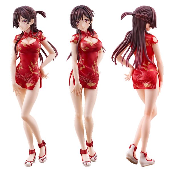 Brinquedos de dedo 24cm alugar uma namorada sexy anime figura chizuru mizuhara china vestido figura de ação chizuru ichinose figura adulto modelo boneca brinquedo