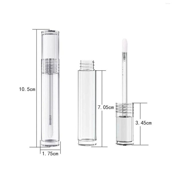 Garrafas de armazenamento 10 peças tubos de brilho labial recipientes vazios recarregáveis amostras cosméticas portátil embalagem clara para mulheres meninas