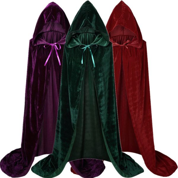 Stage Wear Halloween Cloaks Gótico Com Capuz Manto Adulto Capes Robe Mulheres Homens Vampiros Grim Reaper Party