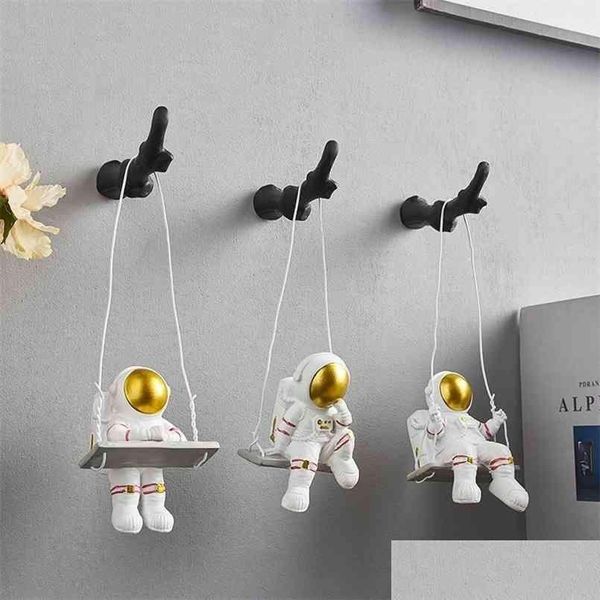 Oggetti decorativi Figurine statue resina statue Nordic decorazioni per la casa accessori astronauti muro scptitura decorazioni del soggiorno spaziale uomo bo dhkp6