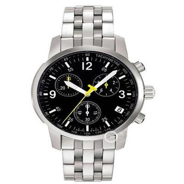 E pulseira de aço cronógrafo relógio masculino modelo de vidro de safira T17 1 586 52 movimento suíço ETA T17158652 T17 bo2740