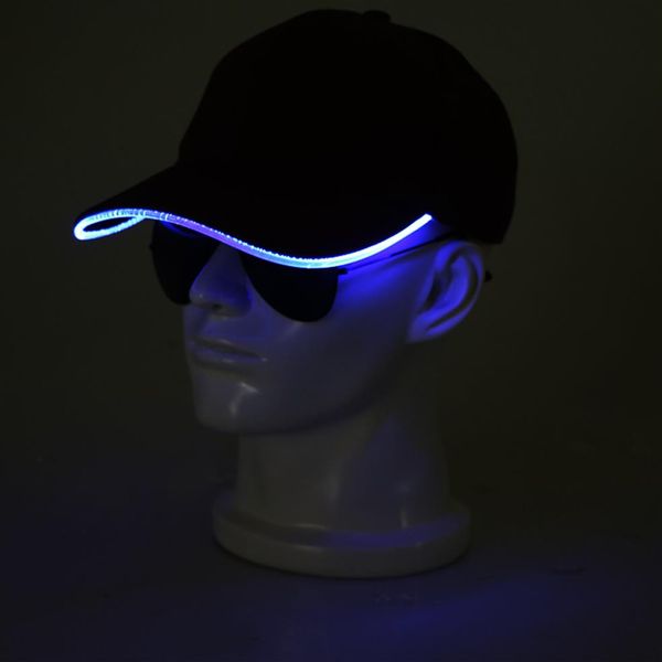 Led hafif beyzbol şapkası 3 mod flaş sinyal kapağı 24 stylesparty kulüp siyah yeni kumaş seyahat far reklamı gece şapka180h