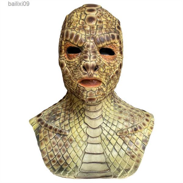 Party Masken Scary Snake Man Maske Halloween Horror Viper Maske Neuheit Latex Tier Maske Kostüm Party Cosplay Kopfbedeckung T230905