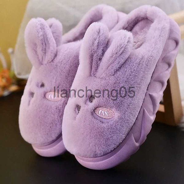 Pantofole dolci pantofole da donna orecchie di coniglio carino piattaforma animale casa muli scarpe ragazze camera da letto peluche diapositive pantofola scarpe calde da interno X0905