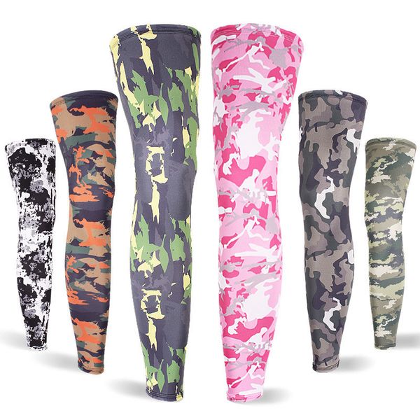 Scaldamuscoli per ciclismo Manicotti per gambe da ciclismo Camouflage Ghetta da corsa per campeggio Coprigambe Paragambe per basket Scaldamuscoli in seta di ghiaccio Protezione UV Legging di sicurezza per lo sport 230904