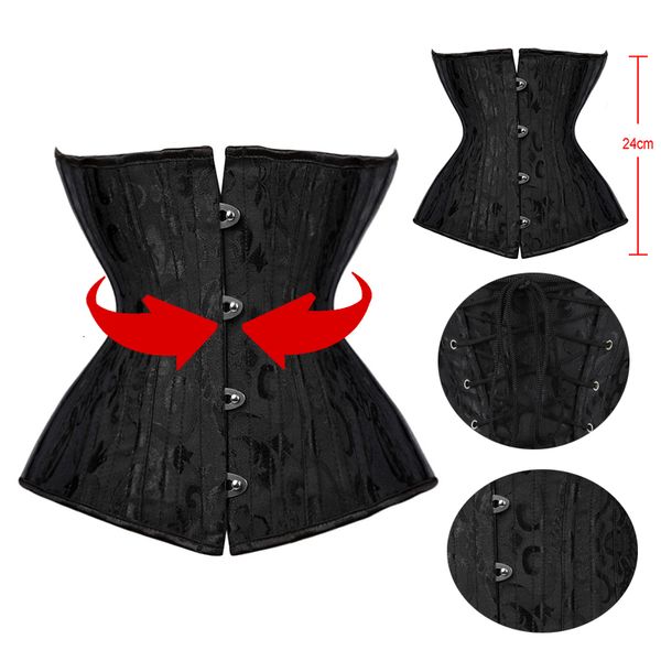 Vita pancia modellante corto sottoseno corsetto trainer gotico steampunk bustier corsetto allenamento corpo 24 cintura dimagrante con lacci disossati in acciaio 230904