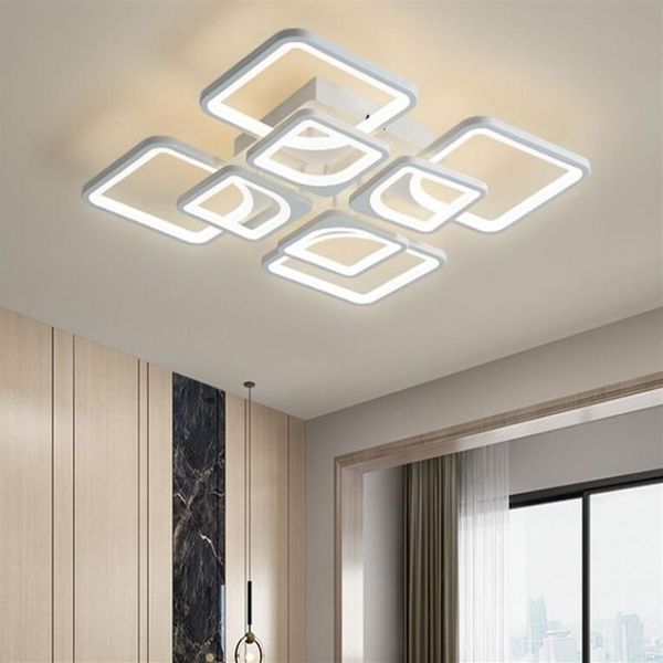 Nuove luci moderne del lampadario a led per soggiorno, sala da pranzo, cucina, camera da letto, casa, rettangolo bianco, lampada da soffitto a sospensione, illuminazione280n