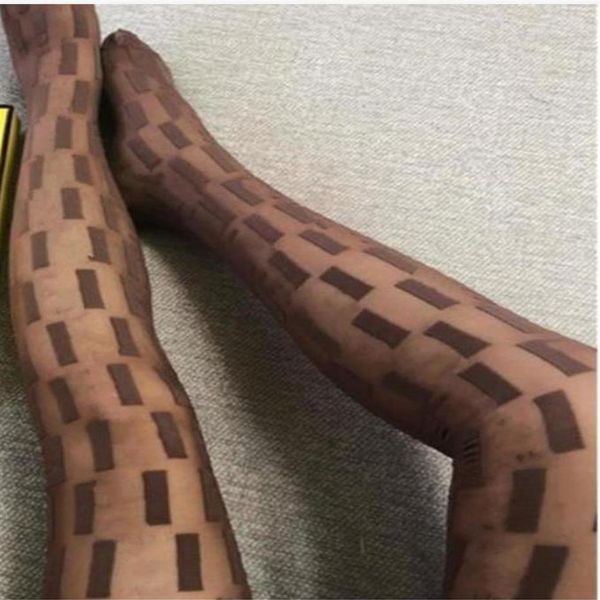 Seksi Uzun Elastik Çorap Çoraplar Taytlar Kadın Moda 4 Renk Tasarımcı İnce Mesh Taytlar Yumuşak Nefes Alabaş Mektup Sıkı Pant297t