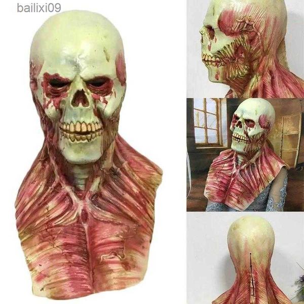 Maschere per feste Maschera di zombie sanguinante Maschere spaventose di Halloween Party Cosplay Teschio Diavolo Horror Masque Masquerade Mascara Fantasma Terrore Masker Lattice T230905