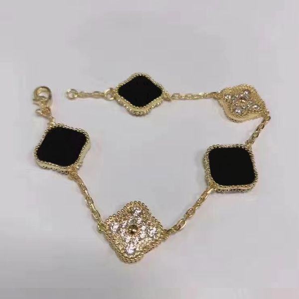 Bracciale quadrifoglio bracciali per ragazze adolescenti braccialetti con ciondoli classici gioielli firmati oro 18 carati per donne compleanno moda articolo regalo per San Valentino