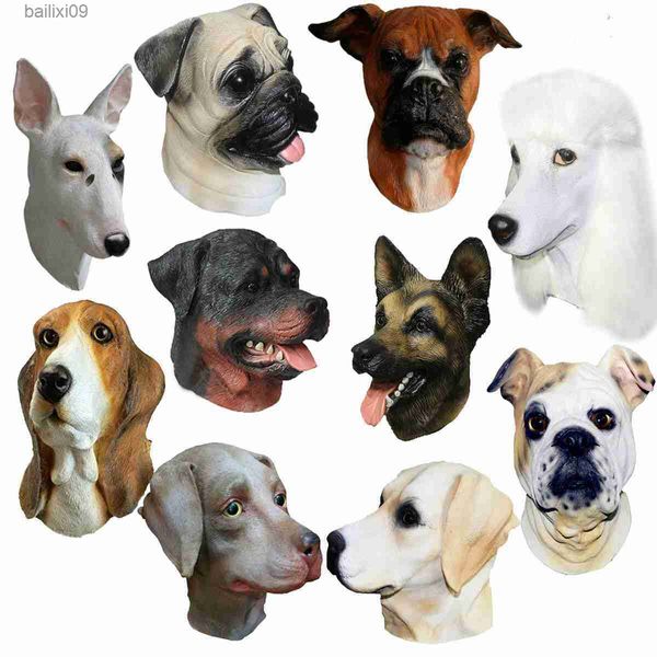 Maschere per feste in lattice Animale Realistico Bull Dog Labrador Pit Bull Basset Hound Cane da pastore tedesco Puntelli Maschere per feste T230905