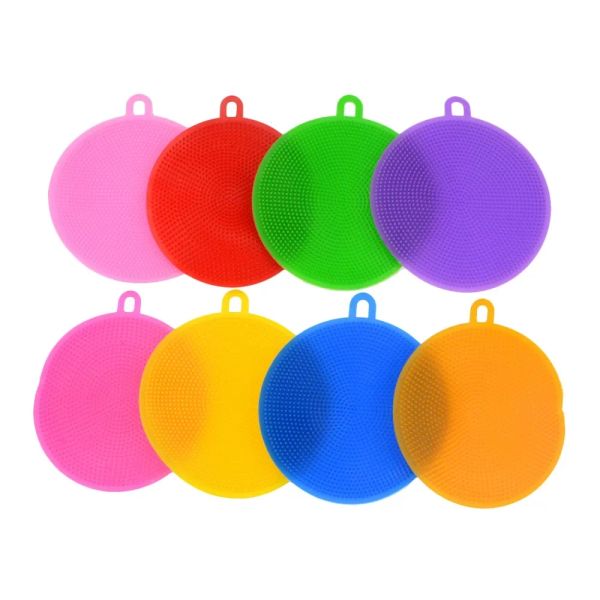 Spazzole per pulizia ciotola in silicone Multifunzione 8 colori Tampone abrasivo Pentola Lavare Pennello Detergente per piatti da cucina Strumento per lavare Top Fashion