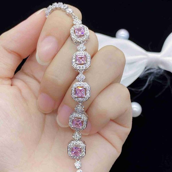 Braccialetti con ciondoli 2023 Nuovo lusso rosa verde oro colore principessa braccialetto braccialetto per le donne regalo gioielli all'ingrosso R230905