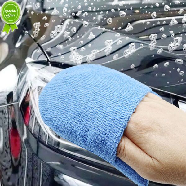 Novo 2/4 pçs microfibra toalha de lavagem de carro aplicador de cera de carro luvas polimento esponja lavagem de carro detalhando acessório universal