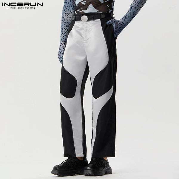 Männer Hosen INCERUN 2023 Amerikanische Stil Männer Pantalons Dekonstruktion Design Spleißen Casual Streetwear Gerade Bein Hosen S-5XL