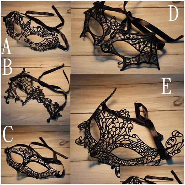 Máscaras de festa Lace Halloween adorável veneziano masquerade decorações meia face lírio mulher senhora y mardi gras para presente de natal drop deliv otefl