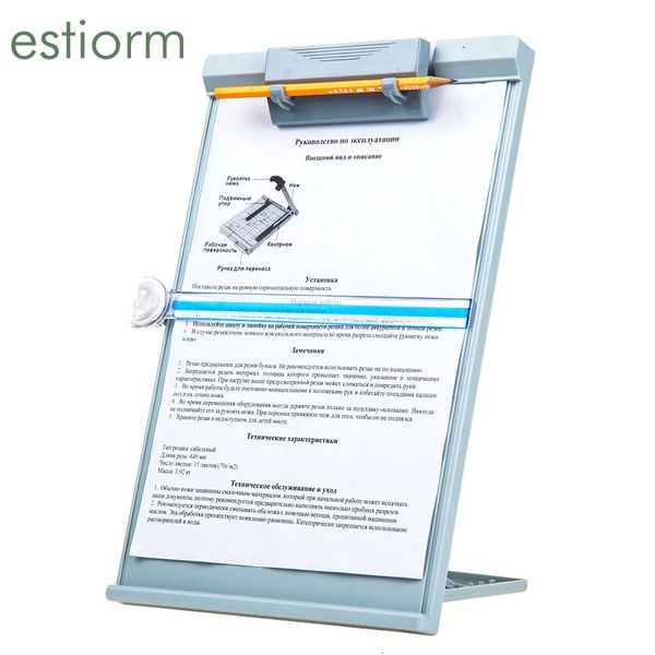 Aufbewahrungshalter Racks Desktop-Dokumentenhalter zum Schreiben Schreibtisch-Kopierhalter mit verstellbarem Clip A4-Dokumentenleseständer Seitenpapier-Kopierhalter 230905