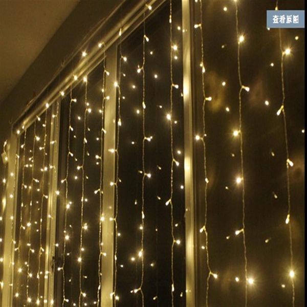 3 m breit, 3 m, 4 m, 5 m, 6 m hoch, Herbst-LED-Lichterketten, kleiner Weihnachtsbaum, blinkende LED-Feiertags-Lichterkette, Hochzeit, Bühnenvorhang, wasserdicht, 299 x