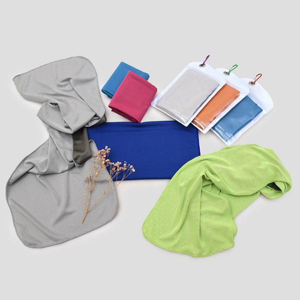 Toalha Toalhas esportivas de duas cores para resfriamento e resfriamento no atacado de fabricantes, respiráveis, absorventes, absorventes de suor, fitness e toalhas frias para esportes frios