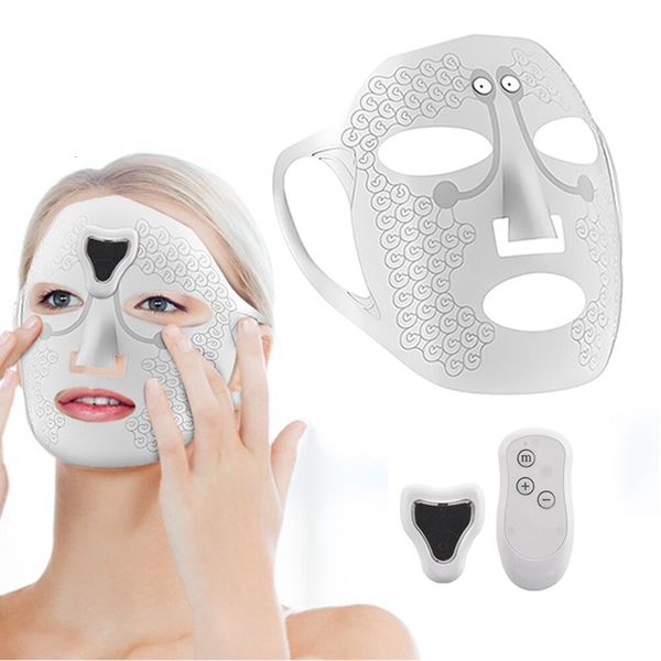 Dispositivi per la cura del viso Maschera elettrica EMS Microcorrente Dispositivo di bellezza Macchina Vibrazione Massaggiatore di bellezza Stringere la pelle Lifting Spa Maschera per il viso 230904